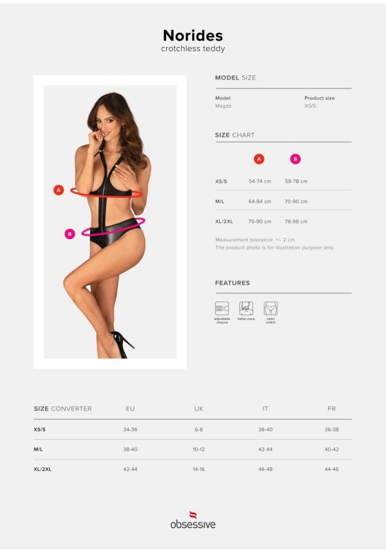 Bielizna erotyczna Norides body otwarte XL/2XL