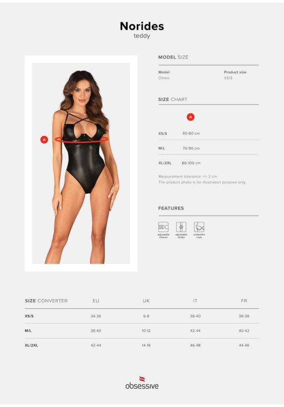 Bielizna erotyczna duży dekolt Norides body    XS/S