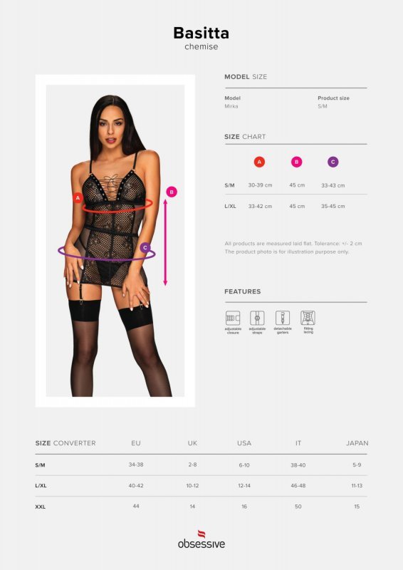 Obsessive Basitta koszulka i stringi  S/M