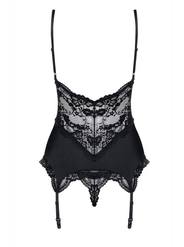 Obsessive 810-COR-1 gorset i stringi czarny L/XL