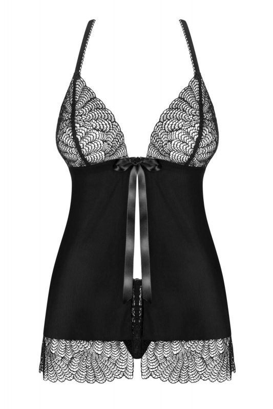 Obsessive koszulka nocna Chiccanta babydoll i stringi czarna L/XL