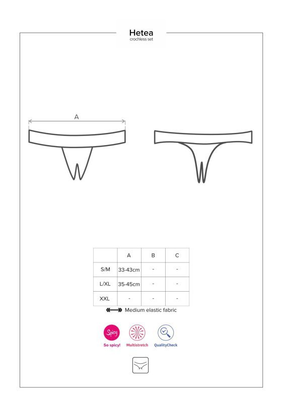 Obsessive Hetea komplet 3-częściowy czerwony  S/M