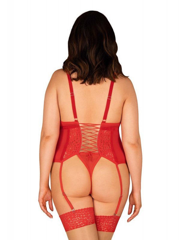 Obsessive Blossmina gorset i stringi 6XL/7XL