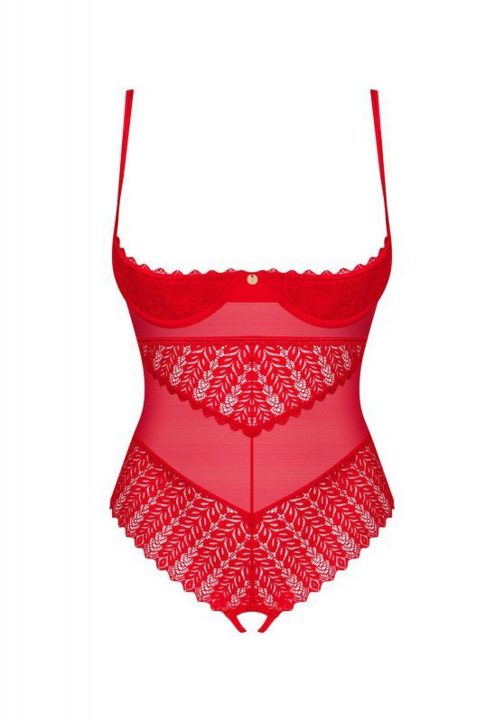 Ingridia czerwone body otwarte z dziurką M/L