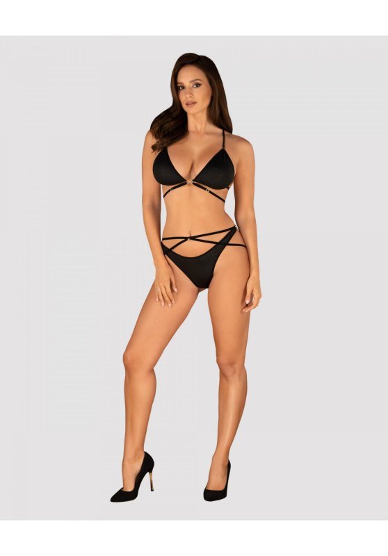 Obsessive Cobra Nive komplet 2-częściowy czarny  S/M