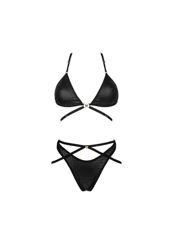 Obsessive Cobra Nive komplet 2-częściowy czarny L/XL