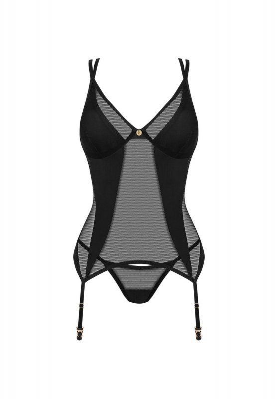 Obsessive Nesari czarny gorset i stringi  M/L