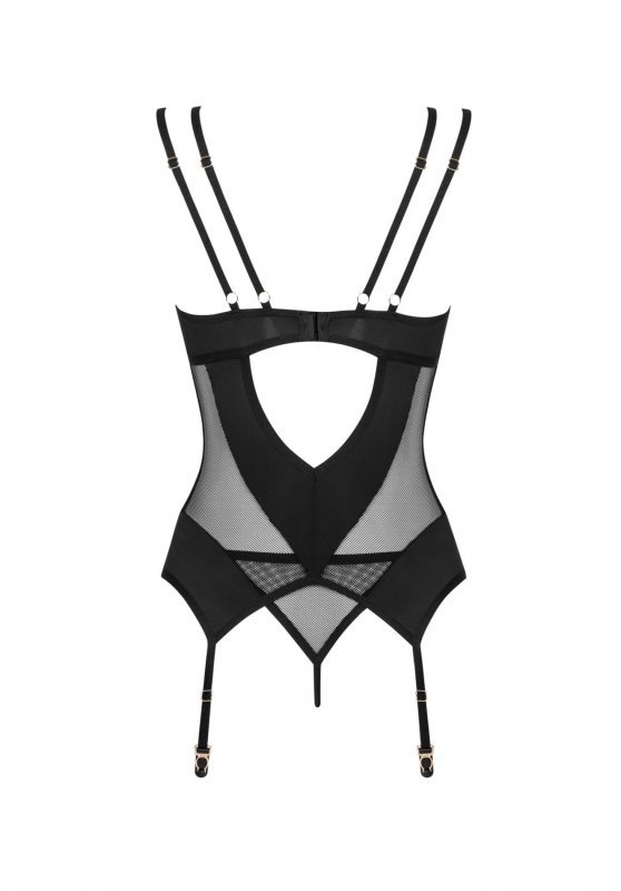 Obsessive Nesari czarny gorset i stringi XL/2XL