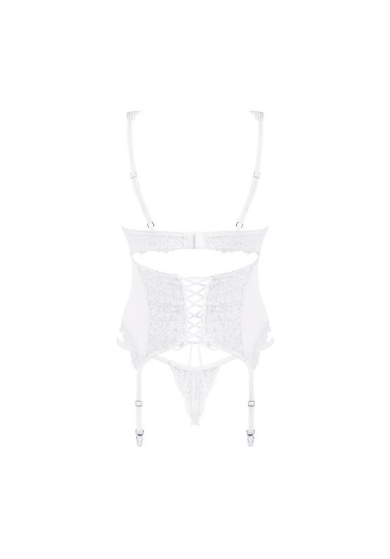 Obsessive Amor Blanco gorset i stringi biały  S/M