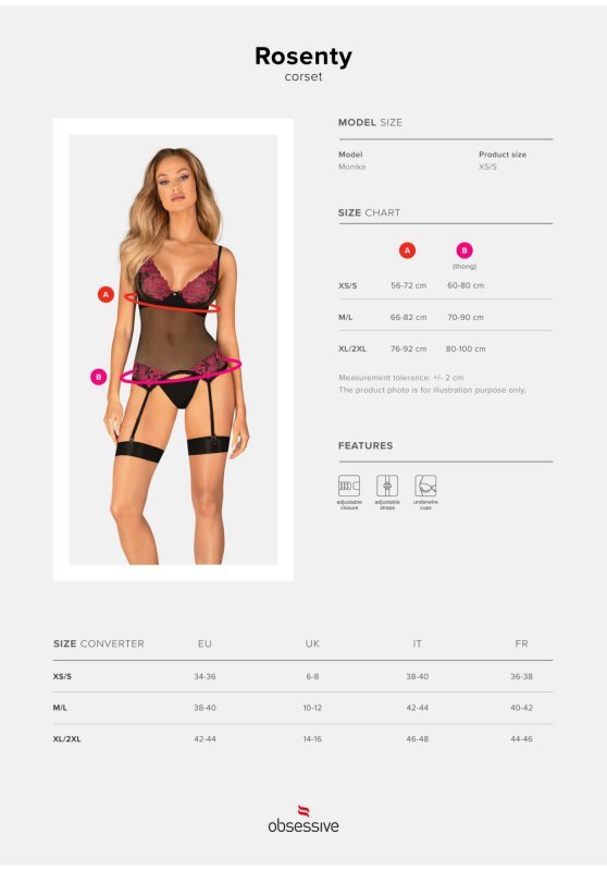 Rosenty seksowny gorset erotyczny M/L