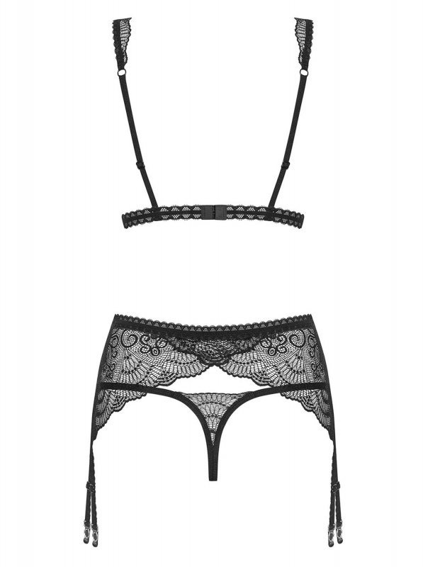 Obsessive Firella komplet 3-częściowy czarny L/XL