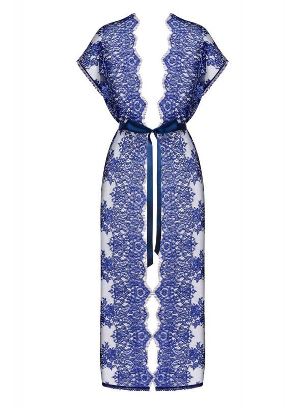 Obsessive Flowlace peniuar niebieski  S/M