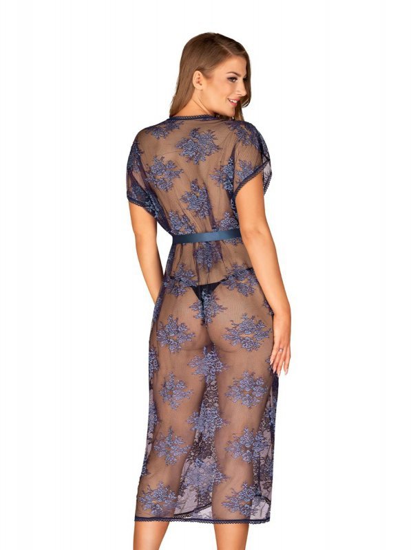 Obsessive Flowlace peniuar niebieski L/XL