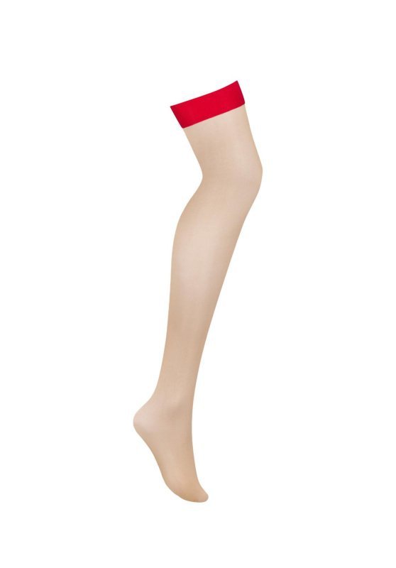 Obsessive S814 pończochy czerwone  S/M