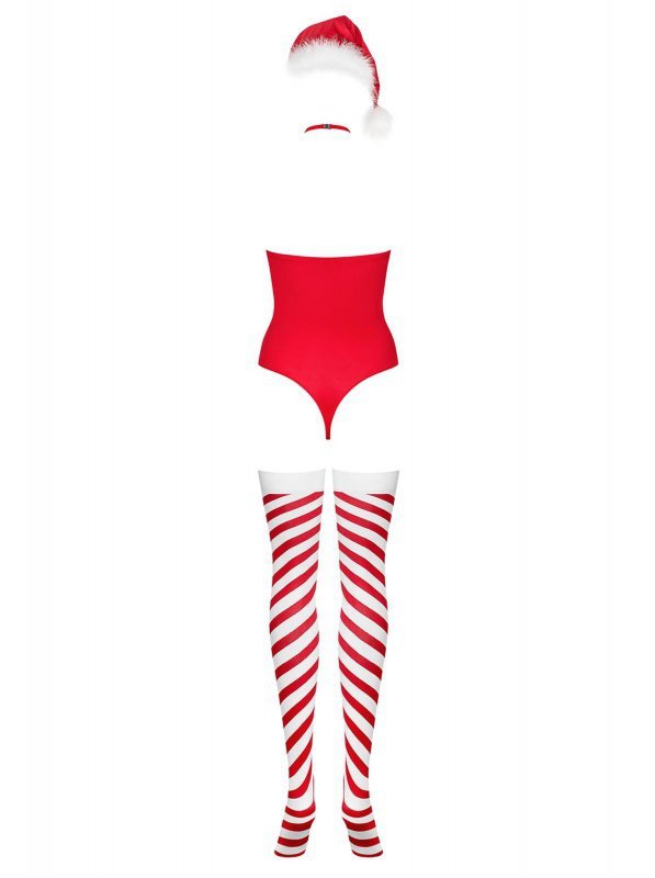 Strój Mikołajki Obsessive Kissmas body czerwone L/XL