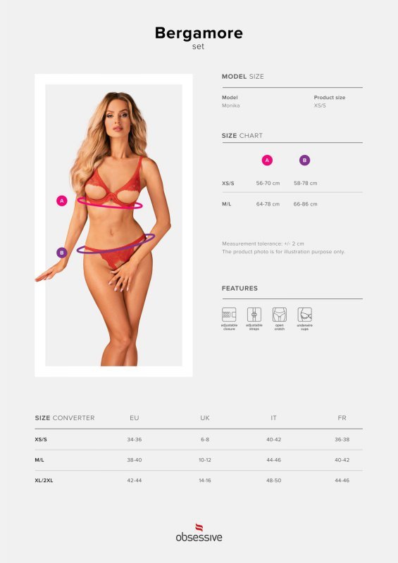 Obsessive Bergamore komplet underboob 2-częściowy M/L