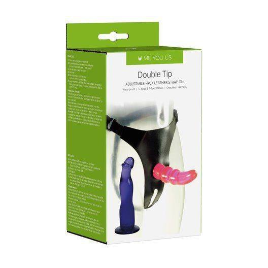 Strap-on uprząż z dwoma dildami stymulator punktu G