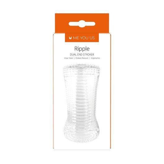 Masturbator Me You Us Ripple Dual End Stroker male masturbator transparent