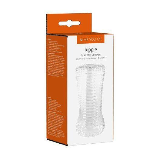 Masturbator Me You Us Ripple Dual End Stroker male masturbator transparent
