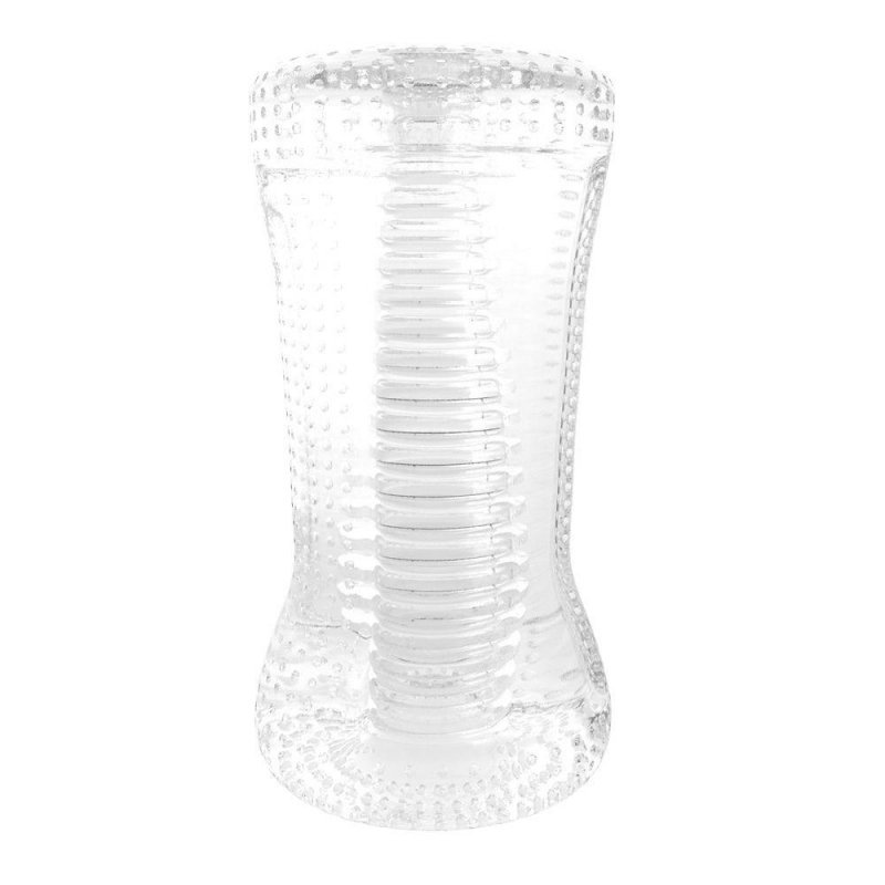 Masturbator Me You Us Ripple Dual End Stroker male masturbator transparent