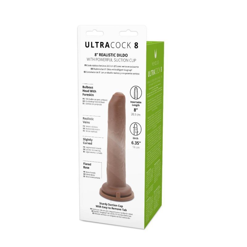 Nieobrzezany penis dildo z napletkiem  20 cm