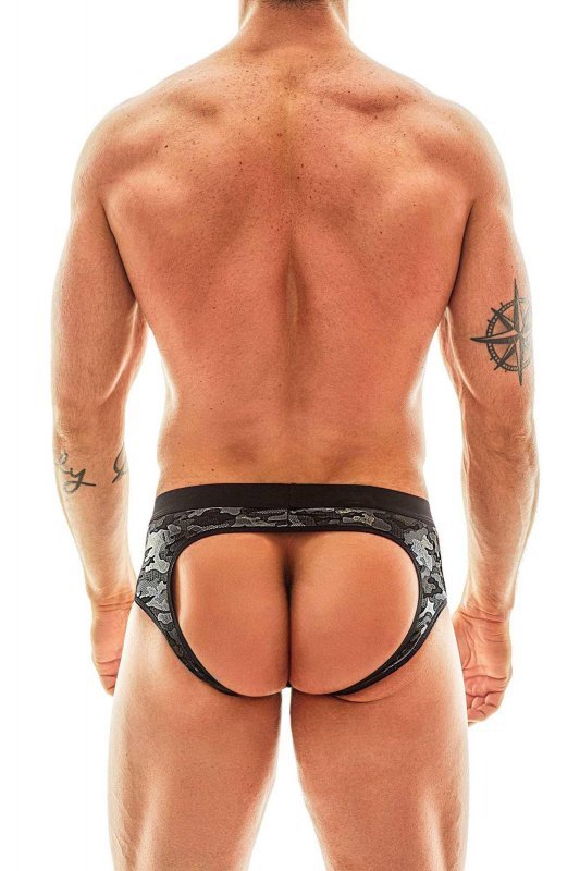Męskie seksowne jockstrapy bokserki khaki ciemne Electro jock bikini XL