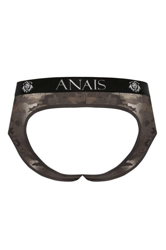 Męskie seksowne jockstrapy bokserki khaki ciemne Electro jock bikini XXXL