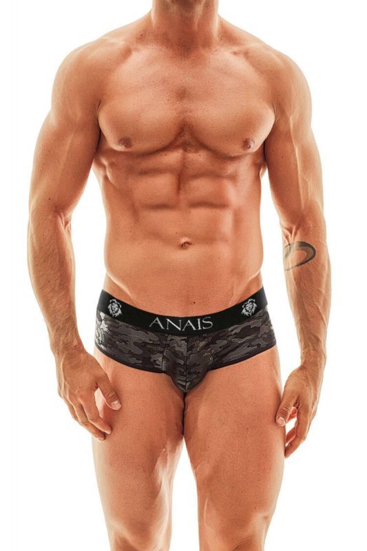 Męskie seksowne jockstrapy bokserki khaki ciemne Electro jock bikini XXXL