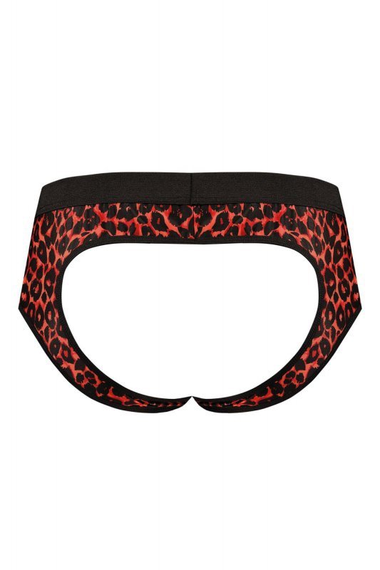 Sexy bokserki męskie w czerwoną panterkę jockstrapy Tribal jock bikini XL