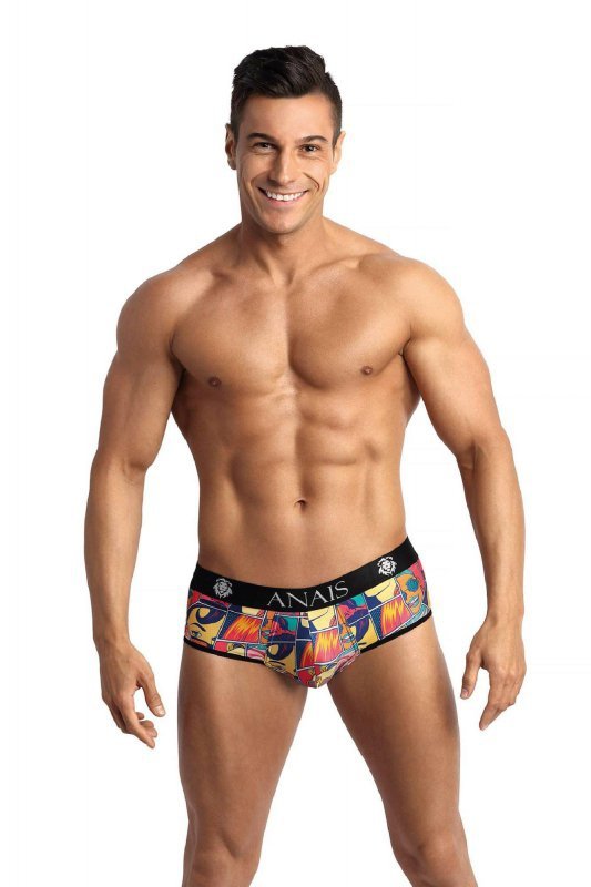 Męskie jockstrapy majtki odkryte pośladki Comics jock bikini XXXL