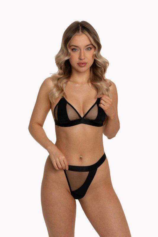 Maura set black bra+thong xxl/xxxl