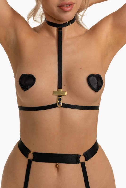Zoey harness set bra+belt S/M