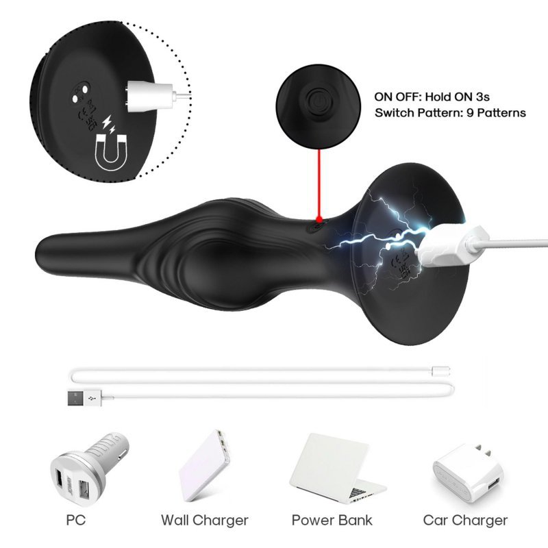 Stożkowy korek analny wibrujący plug sterowany pilotem