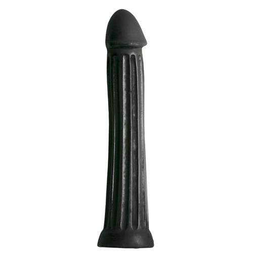 Ogromne czarne dildo sztuczny penis z rowkami 31.5 cm