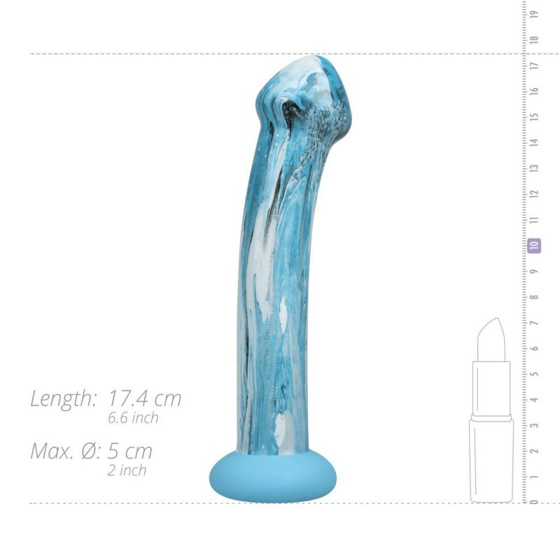 Szklane dildo gładkie analno waginalne 17 cm
