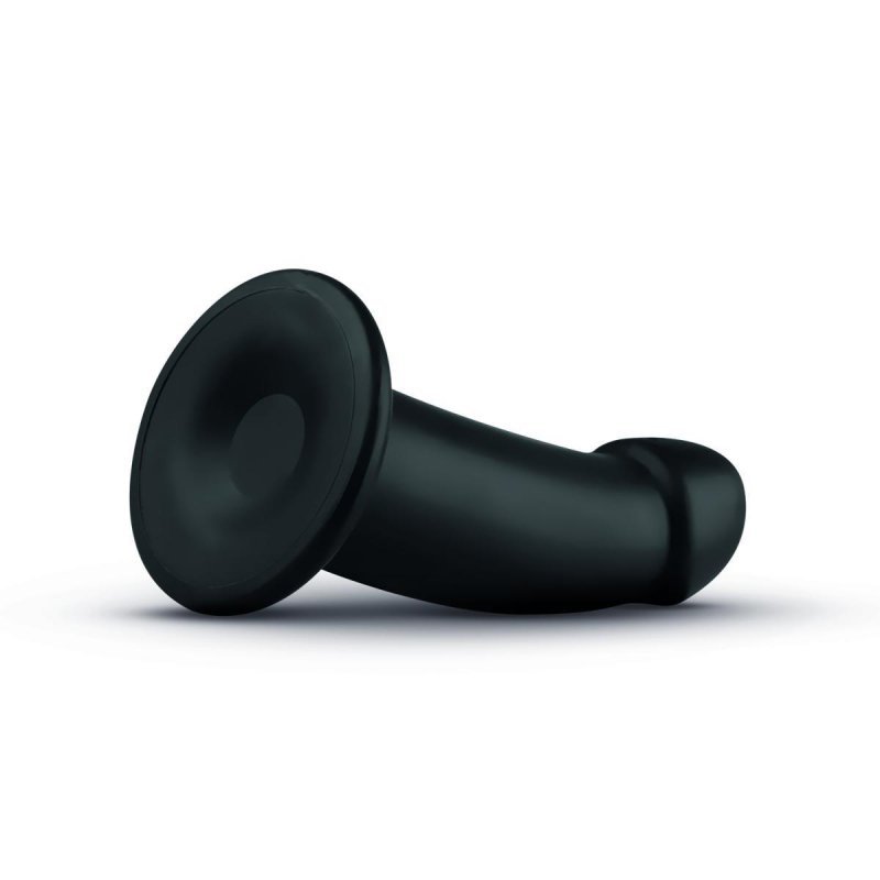 Czarne grube dildo do Strapon gładki penis na przyssawce 14,5 cm