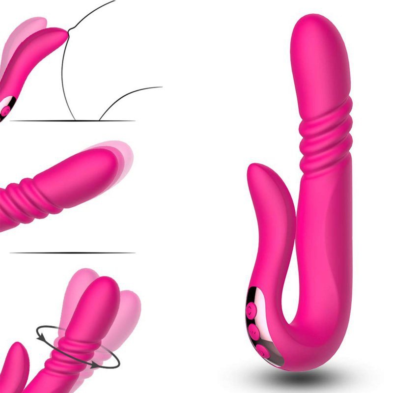 Wibrator damski Deluxe Twirling Vibrating Thruster RED