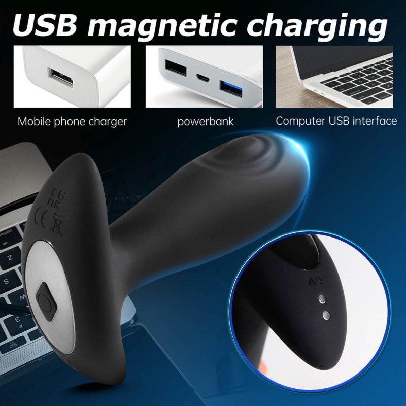 Korek analny z podwójną wibracją i pilotem Dual tapping anal plug