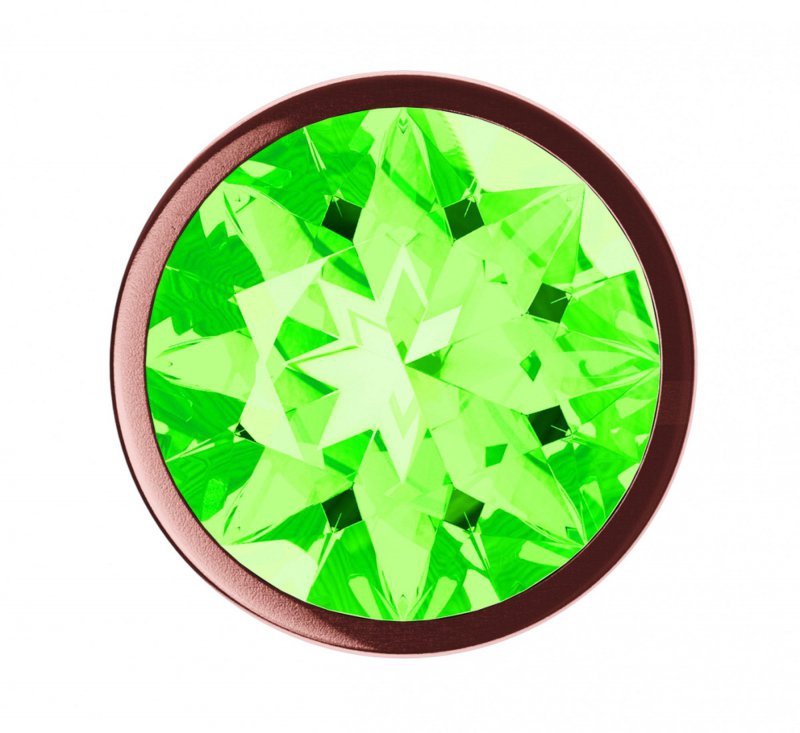 Złoty korek analny mały z kryształem Emerald Shine S 