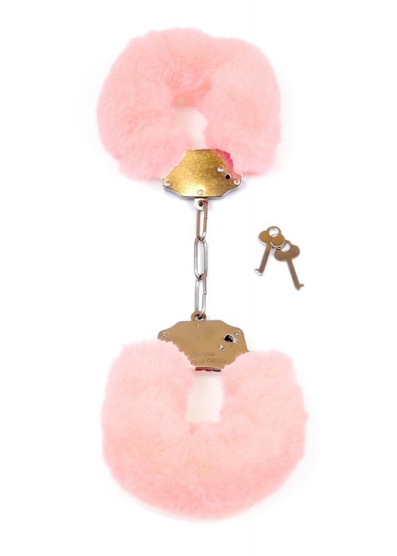 Kajdanki fetish boss series- furry cuffs light pink