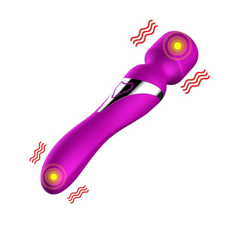 Dwustronny stymulator wibrator różdżka wand fioletowy
