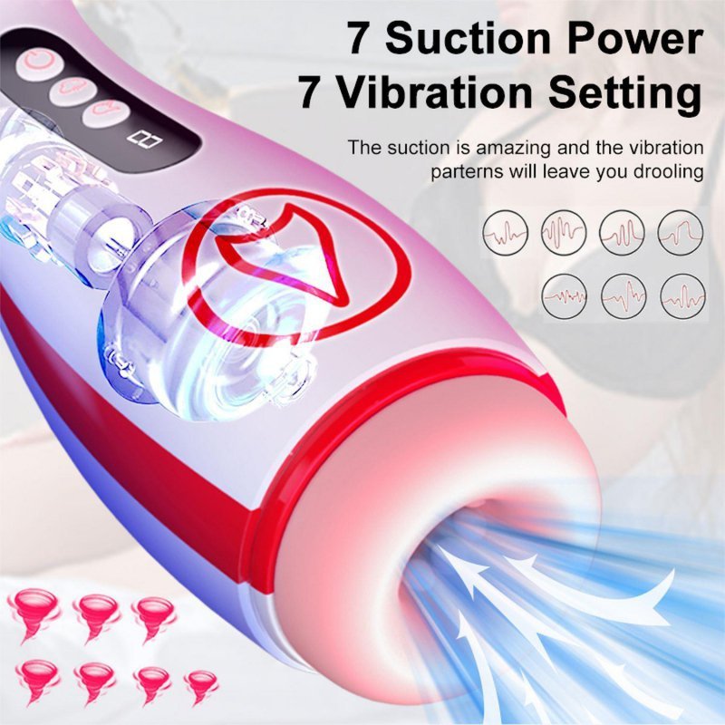 Potężny masturbator USB dla mężczyzn 7 zakresów ssania 7 wibracji