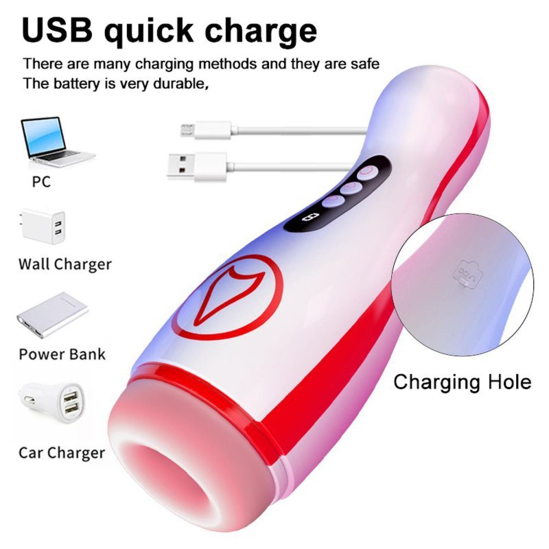Potężny masturbator USB dla mężczyzn 7 zakresów ssania 7 wibracji