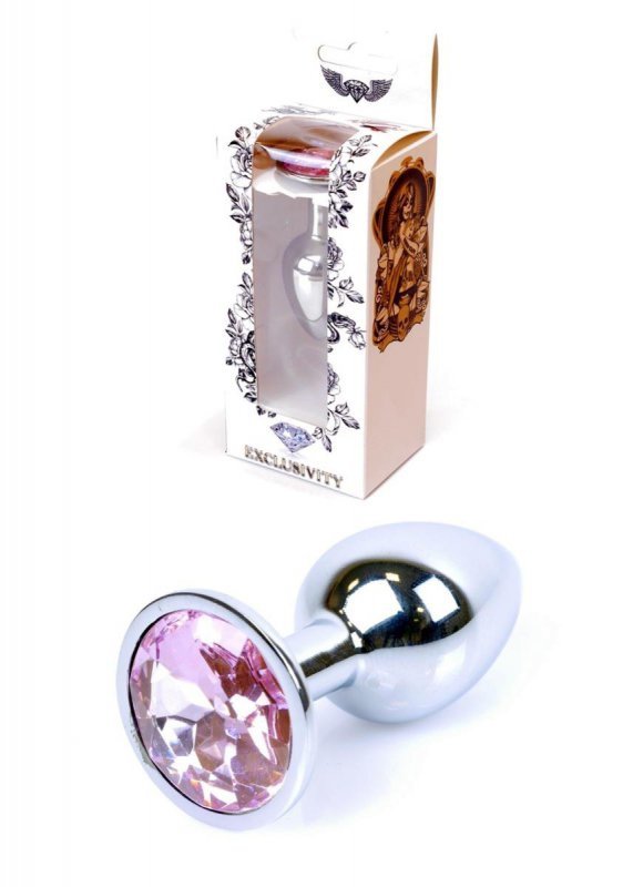Srebrny korek analny z diamentem Jewellery Silver PLUG- Rose