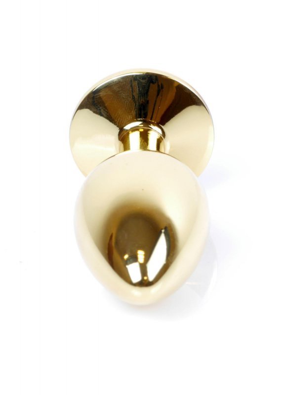 Złoty korek analny z diamentem Jewellery Gold PLUG- Green