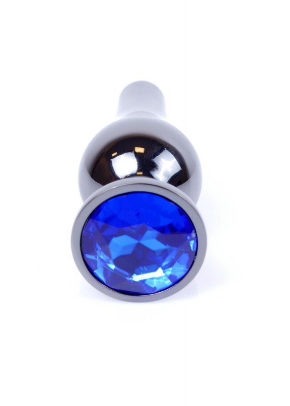 Korek analny z diamentem Jewellery Dark Silver BUTT PLUG- Dark Blue