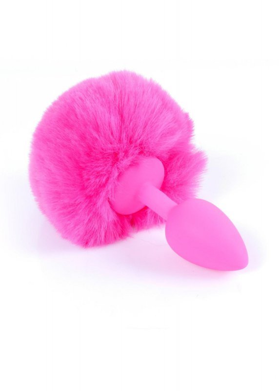 Korek analny ogonek króliczka Jewellery Silicon PLUG - Bunny Tail - Pink