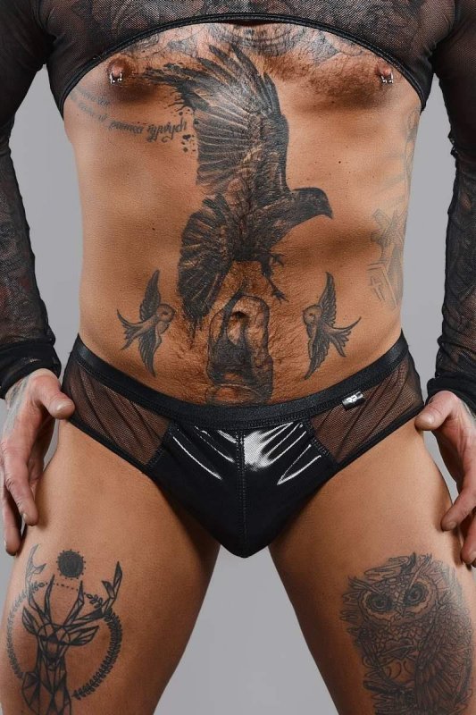 Męskie majtki brazyliany chippendales błyszczące - L