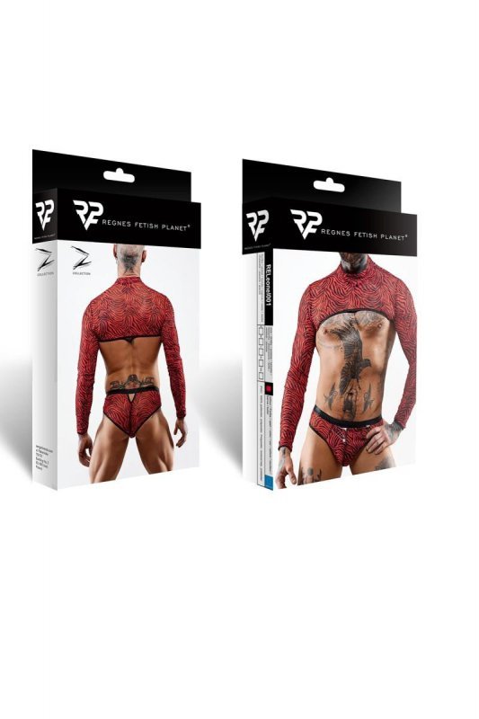Męski krótki top chippendales z długimi rękawami - XXL