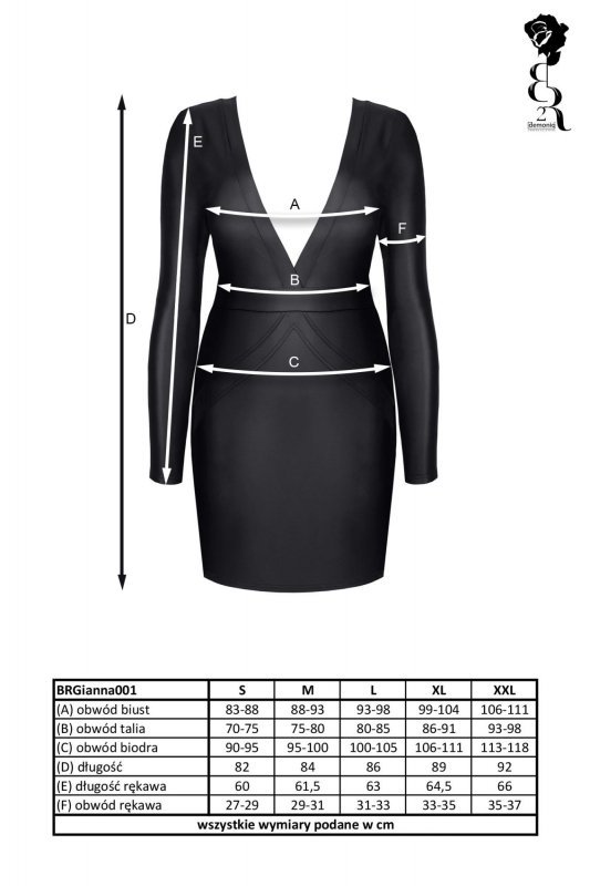 Bielizna - Brgianna001 sukienka czarna rozmiar L